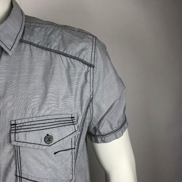 VARIOUS ARTISTS Men's Gray Button Up Shirt  Sz L - Picture 2 of 8